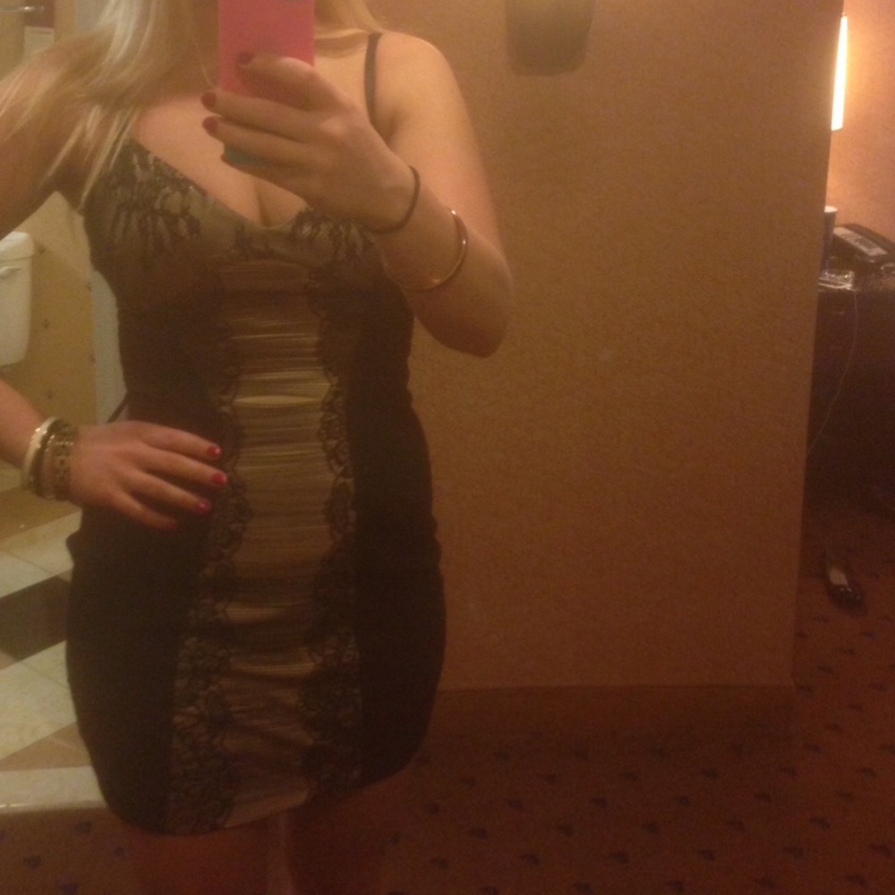 Bebe black and cream size medium dress